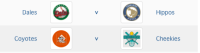 Matches 9th July