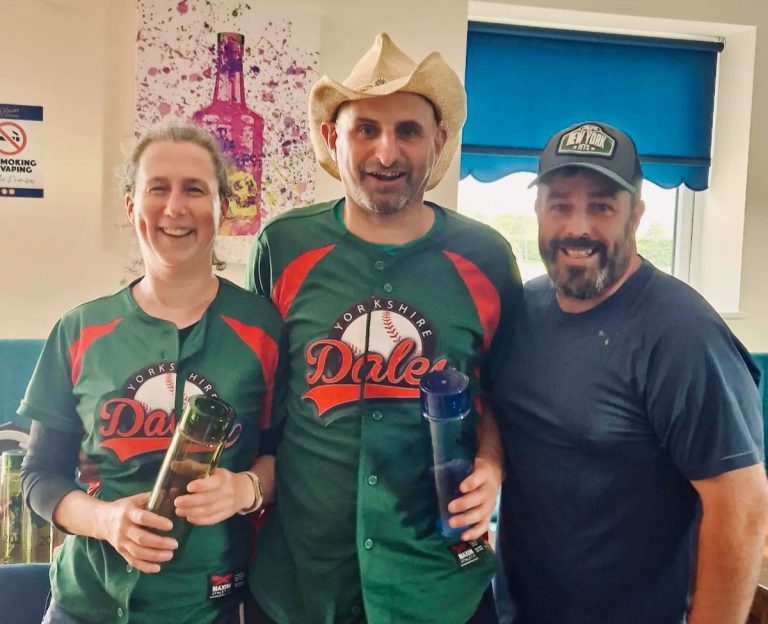 Three Dales players with trophies after the Liverpool Tournament, May 2023